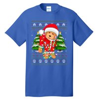 Funny Xmas Lighting Ugly Santa Goldendoodle Christmas Great Gift Tall T-Shirt