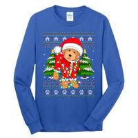 Funny Xmas Lighting Ugly Santa Goldendoodle Christmas Great Gift Tall Long Sleeve T-Shirt