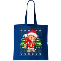 Funny Xmas Lighting Ugly Santa Goldendoodle Christmas Great Gift Tote Bag