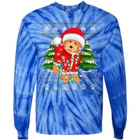 Funny Xmas Lighting Ugly Santa Goldendoodle Christmas Great Gift Tie-Dye Long Sleeve Shirt