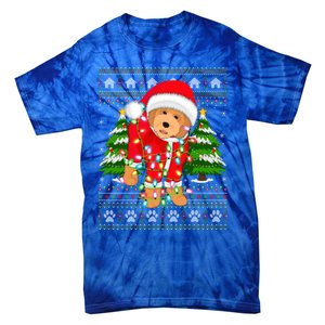 Funny Xmas Lighting Ugly Santa Goldendoodle Christmas Great Gift Tie-Dye T-Shirt