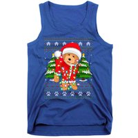 Funny Xmas Lighting Ugly Santa Goldendoodle Christmas Great Gift Tank Top