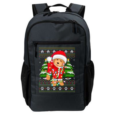 Funny Xmas Lighting Ugly Santa Goldendoodle Christmas Great Gift Daily Commute Backpack