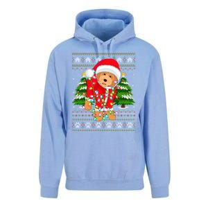 Funny Xmas Lighting Ugly Santa Goldendoodle Christmas Great Gift Unisex Surf Hoodie