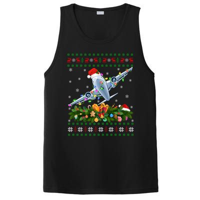 Funny Xmas Lighting Tree Santa Ugly Airplane Christmas Cute Gift PosiCharge Competitor Tank