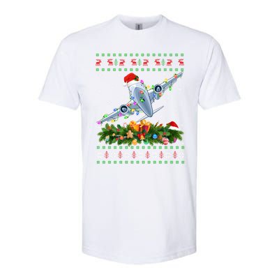 Funny Xmas Lighting Tree Santa Ugly Airplane Christmas Cute Gift Softstyle CVC T-Shirt