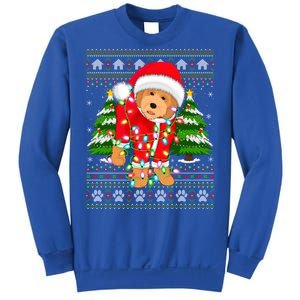 Funny Xmas Lighting Ugly Santa Goldendoodle Christmas Gift Sweatshirt