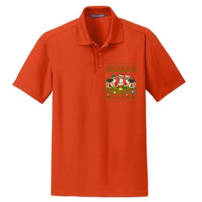 Funny Xmas Lighting Santa Ugly Shetland Sheepdog Christmas Meaningful Gift Dry Zone Grid Polo