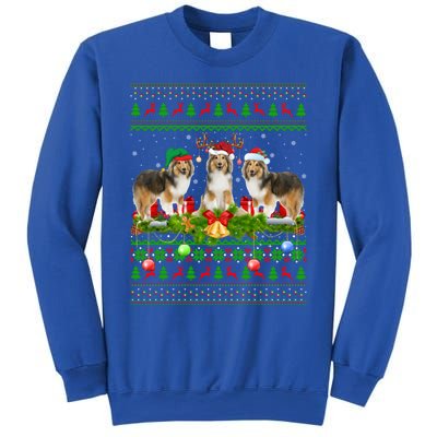 Funny Xmas Lighting Santa Ugly Shetland Sheepdog Christmas Meaningful Gift Sweatshirt