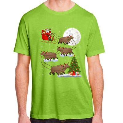 Funny Xmas Lighting Tree Santa Riding Capybara Christmas Gift Adult ChromaSoft Performance T-Shirt