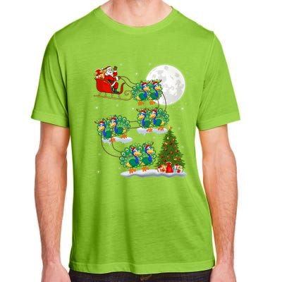 Funny Xmas Lighting Tree Santa Riding Peacock Christmas Funny Gift Adult ChromaSoft Performance T-Shirt