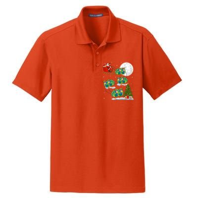 Funny Xmas Lighting Tree Santa Riding Peacock Christmas Funny Gift Dry Zone Grid Polo