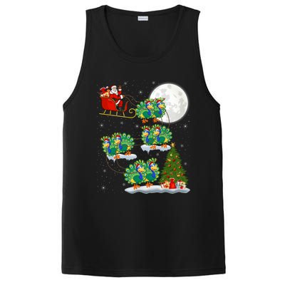 Funny Xmas Lighting Tree Santa Riding Peacock Christmas Funny Gift PosiCharge Competitor Tank