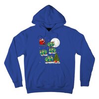 Funny Xmas Lighting Tree Santa Riding Peacock Christmas Funny Gift Hoodie