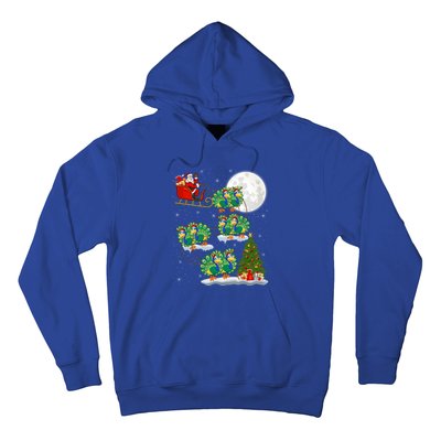 Funny Xmas Lighting Tree Santa Riding Peacock Christmas Funny Gift Hoodie