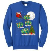 Funny Xmas Lighting Tree Santa Riding Peacock Christmas Funny Gift Sweatshirt