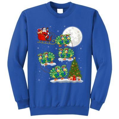 Funny Xmas Lighting Tree Santa Riding Peacock Christmas Funny Gift Sweatshirt