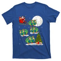 Funny Xmas Lighting Tree Santa Riding Peacock Christmas Funny Gift T-Shirt