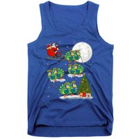 Funny Xmas Lighting Tree Santa Riding Peacock Christmas Funny Gift Tank Top