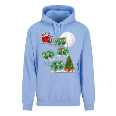 Funny Xmas Lighting Tree Santa Riding Peacock Christmas Funny Gift Unisex Surf Hoodie