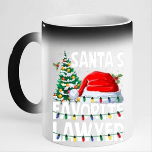 Funny Xmas Lighting SantaS Favorite Lawyer Christmas 11oz Black Color Changing Mug