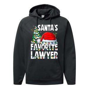 Funny Xmas Lighting SantaS Favorite Lawyer Christmas Performance Fleece Hoodie