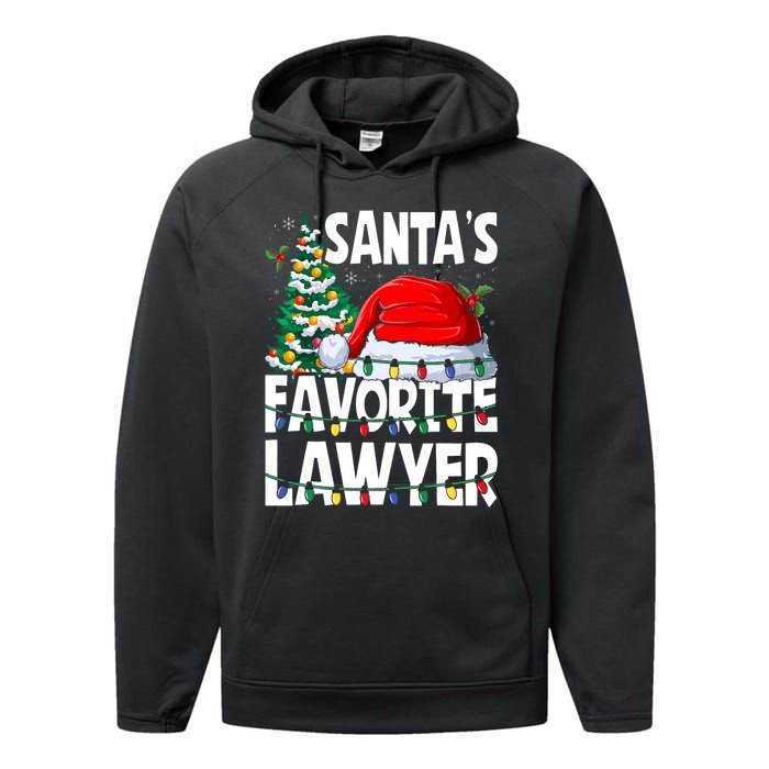 Funny Xmas Lighting SantaS Favorite Lawyer Christmas Performance Fleece Hoodie