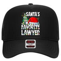 Funny Xmas Lighting SantaS Favorite Lawyer Christmas High Crown Mesh Back Trucker Hat