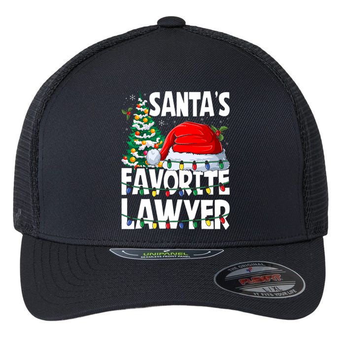 Funny Xmas Lighting SantaS Favorite Lawyer Christmas Flexfit Unipanel Trucker Cap