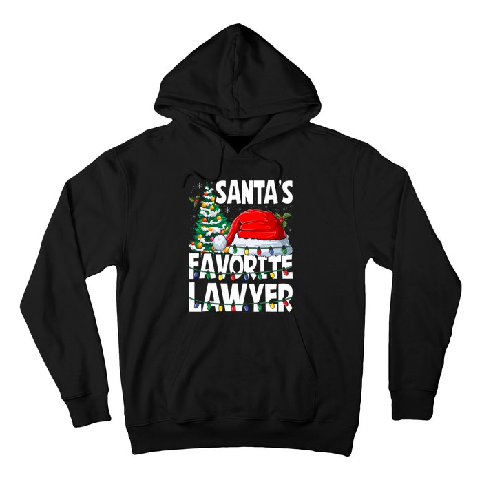 Funny Xmas Lighting SantaS Favorite Lawyer Christmas Hoodie