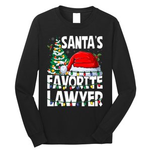 Funny Xmas Lighting SantaS Favorite Lawyer Christmas Long Sleeve Shirt