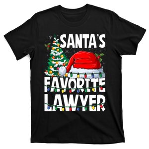 Funny Xmas Lighting SantaS Favorite Lawyer Christmas T-Shirt