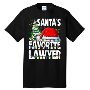 Funny Xmas Lighting SantaS Favorite Lawyer Christmas Tall T-Shirt