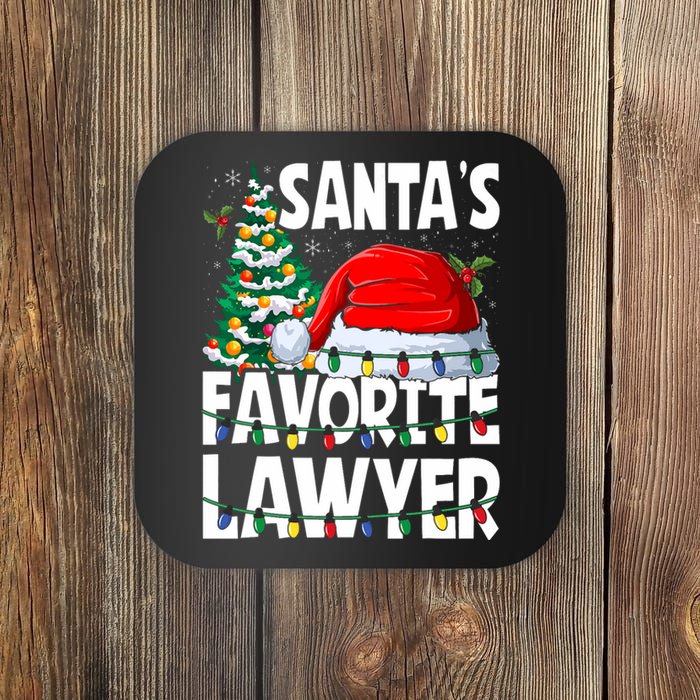 Funny Xmas Lighting SantaS Favorite Lawyer Christmas Coaster