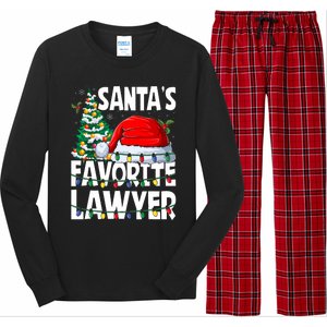 Funny Xmas Lighting SantaS Favorite Lawyer Christmas Long Sleeve Pajama Set