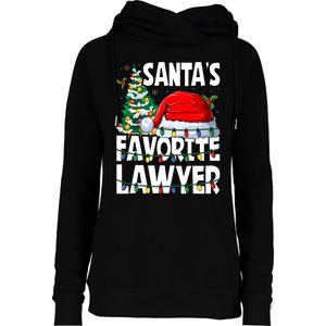 Funny Xmas Lighting SantaS Favorite Lawyer Christmas Womens Funnel Neck Pullover Hood