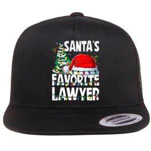 Funny Xmas Lighting SantaS Favorite Lawyer Christmas Flat Bill Trucker Hat