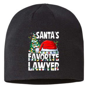 Funny Xmas Lighting SantaS Favorite Lawyer Christmas Sustainable Beanie