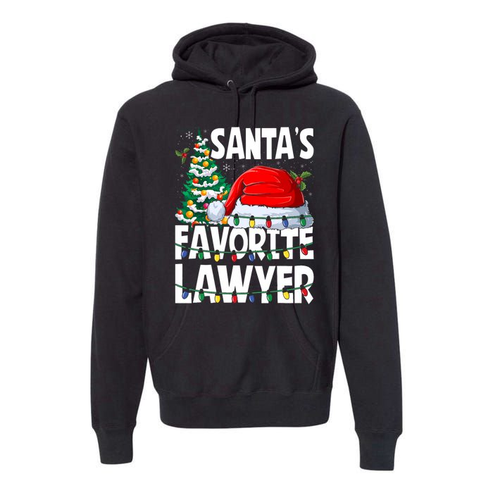 Funny Xmas Lighting SantaS Favorite Lawyer Christmas Premium Hoodie