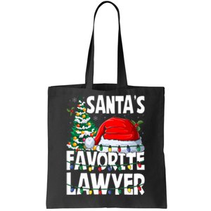 Funny Xmas Lighting SantaS Favorite Lawyer Christmas Tote Bag