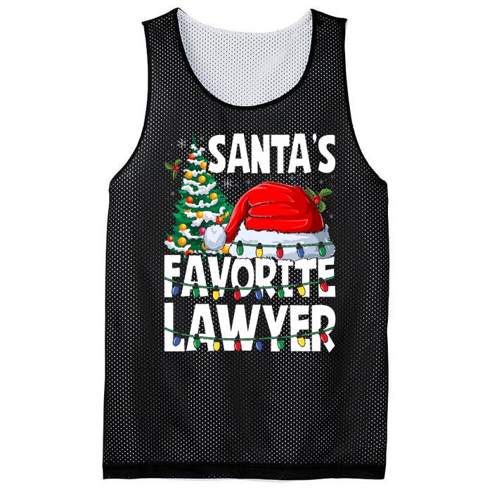 Funny Xmas Lighting SantaS Favorite Lawyer Christmas Mesh Reversible Basketball Jersey Tank