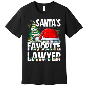 Funny Xmas Lighting SantaS Favorite Lawyer Christmas Premium T-Shirt