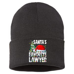 Funny Xmas Lighting SantaS Favorite Lawyer Christmas Sustainable Knit Beanie