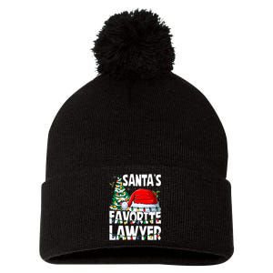 Funny Xmas Lighting SantaS Favorite Lawyer Christmas Pom Pom 12in Knit Beanie