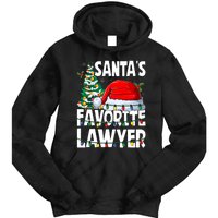 Funny Xmas Lighting SantaS Favorite Lawyer Christmas Tie Dye Hoodie