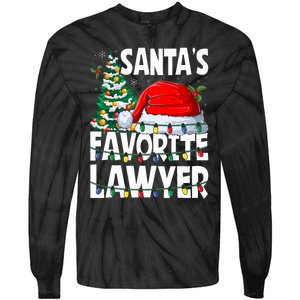 Funny Xmas Lighting SantaS Favorite Lawyer Christmas Tie-Dye Long Sleeve Shirt