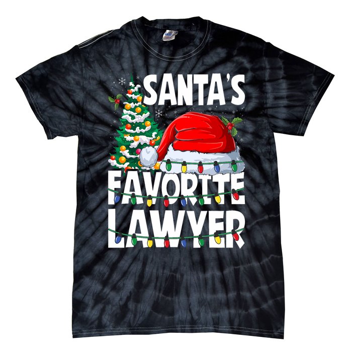 Funny Xmas Lighting SantaS Favorite Lawyer Christmas Tie-Dye T-Shirt