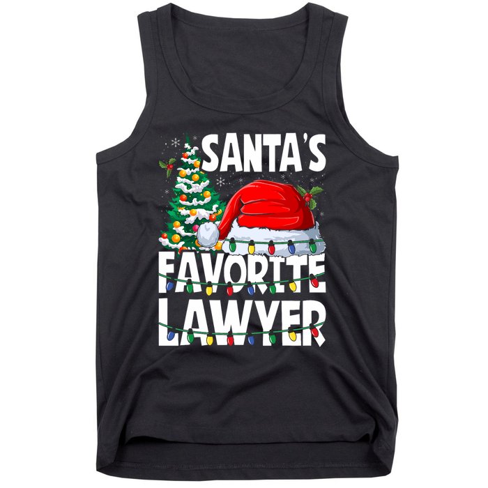 Funny Xmas Lighting SantaS Favorite Lawyer Christmas Tank Top