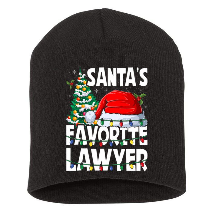 Funny Xmas Lighting SantaS Favorite Lawyer Christmas Short Acrylic Beanie