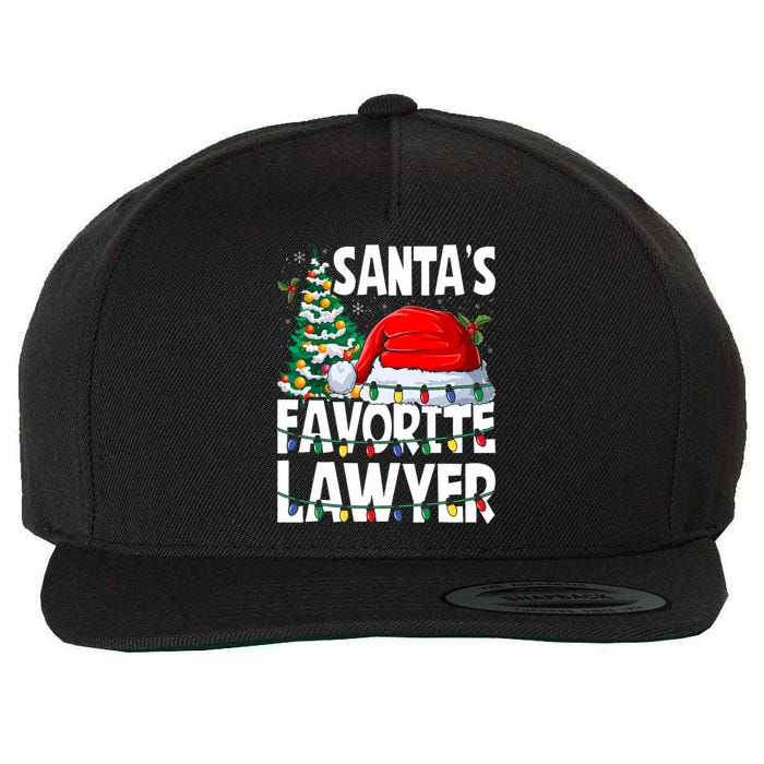 Funny Xmas Lighting SantaS Favorite Lawyer Christmas Wool Snapback Cap